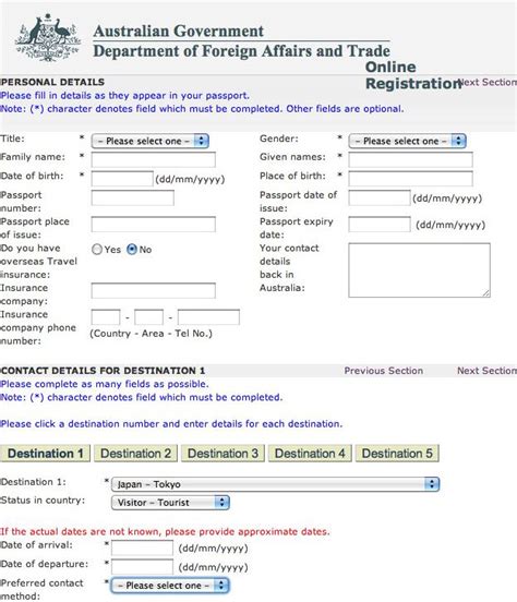 dfat traveller registration portal.